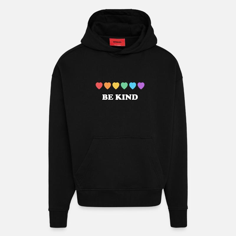 Sei du Rainbow Hearts - Hoodie- made by SPREAD  - SOLID BLACK