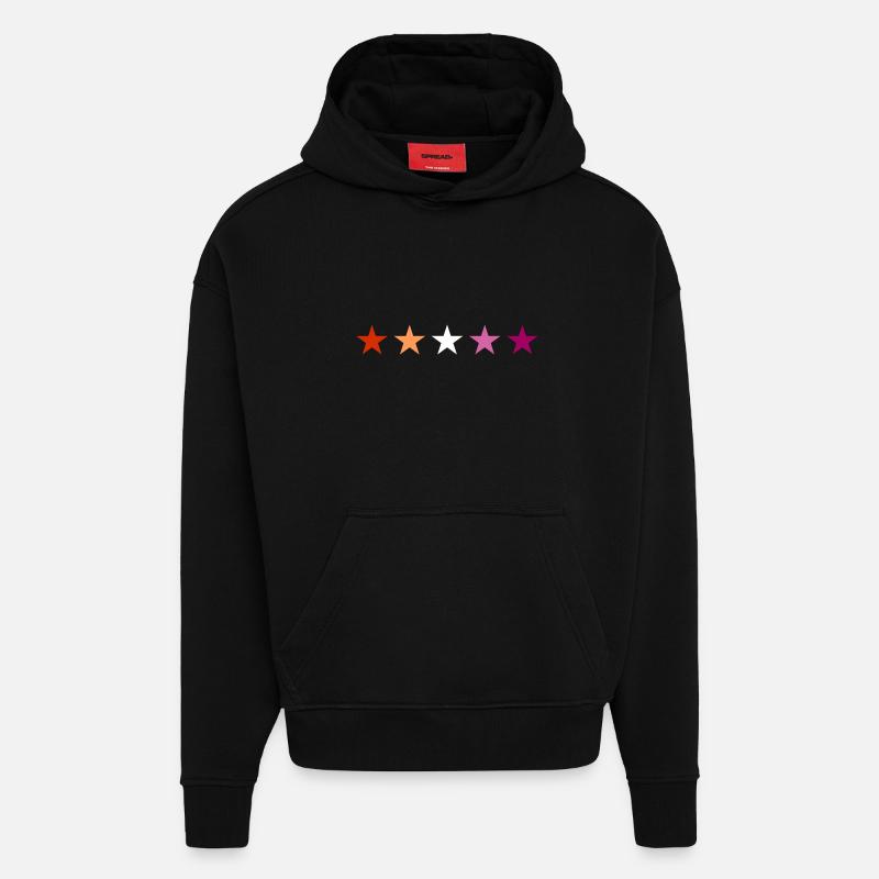 Subtile lesbische Pride-Stars - Hoodie- made by SPREAD  - SOLID BLACK