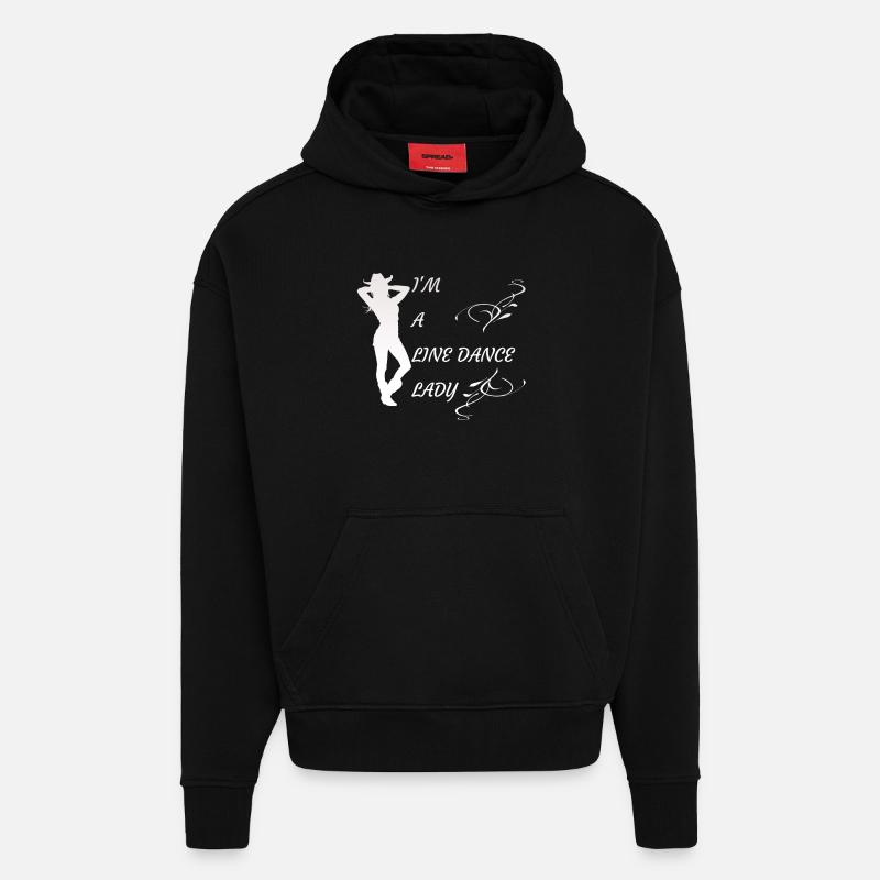 i m a line dancelady - Hoodie- made by SPREAD - SOLID BLACK