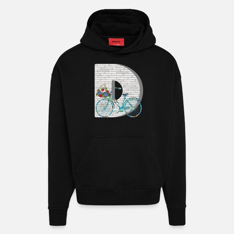 vélo e 100 d - Sweat à capuche bio épais oversize fabriqué en UE - SOLID BLACK