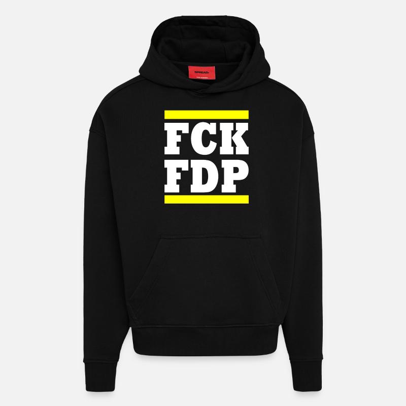 Fck fdp - Sweat à capuche bio épais oversize fabriqué en UE - SOLID BLACK