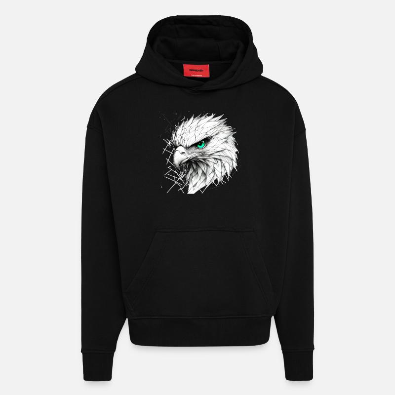 Libre comme l’aigle - Sweat à capuche bio épais oversize fabriqué en UE - SOLID BLACK
