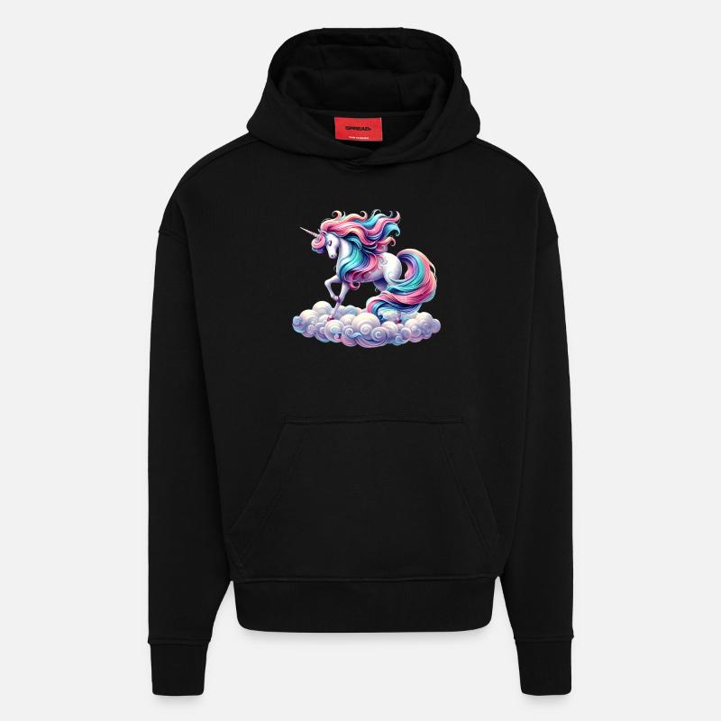 Mythisches Einhorn - Hoodie- made by SPREAD  - SOLID BLACK