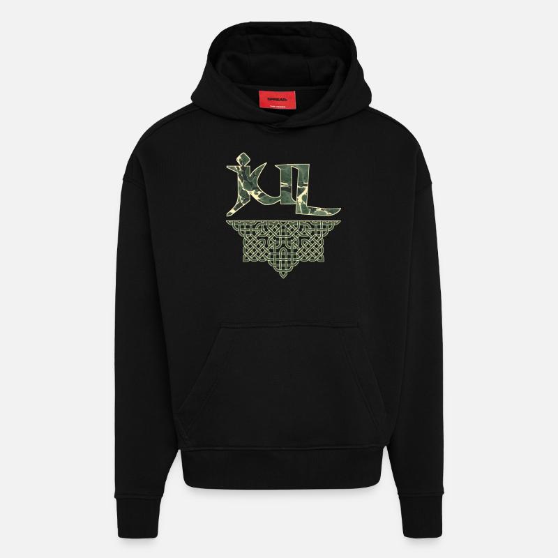 juil e 226 - Sweat à capuche bio épais oversize fabriqué en UE - SOLID BLACK