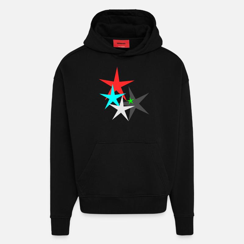 Star Star - Sweat à capuche bio épais oversize fabriqué en UE - SOLID BLACK