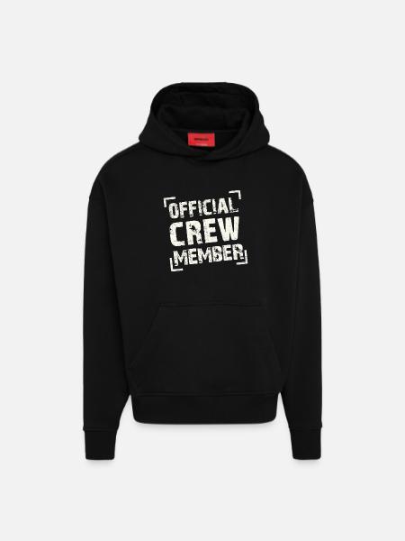 official crew member - Hoodie- made by SPREAD - SOLID BLACK