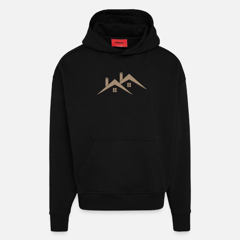Dach - Haus Dach - Hoodie- made by SPREAD  - SOLID BLACK