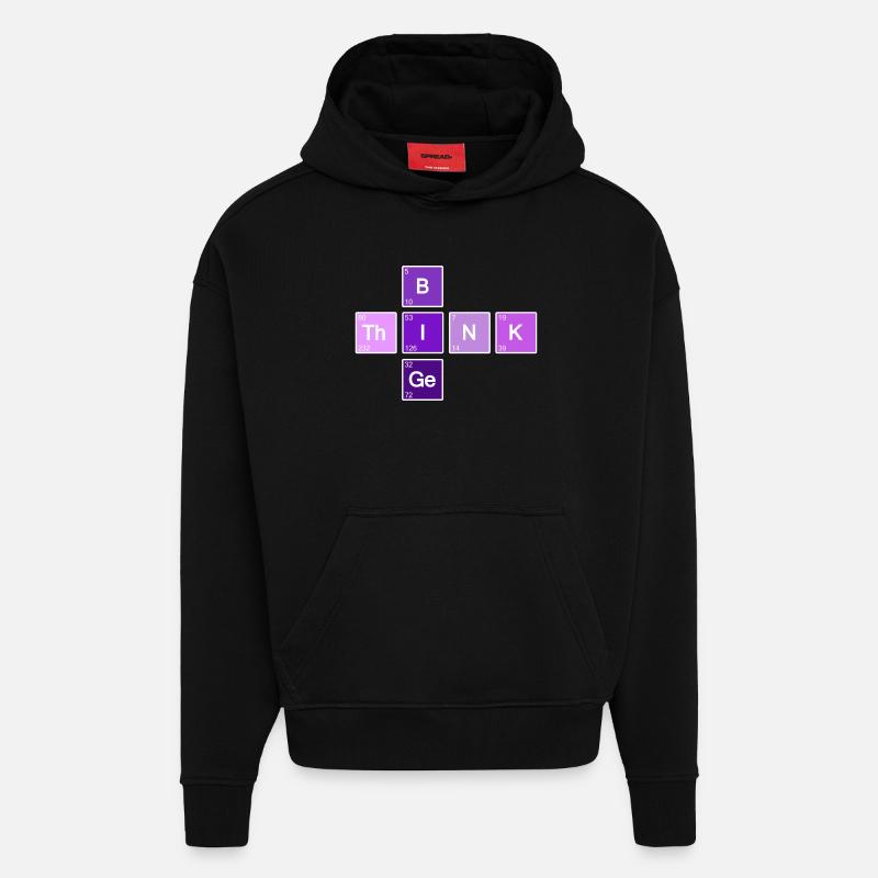 Think Big (Violet) - Sweat à capuche bio épais oversize fabriqué en UE - SOLID BLACK