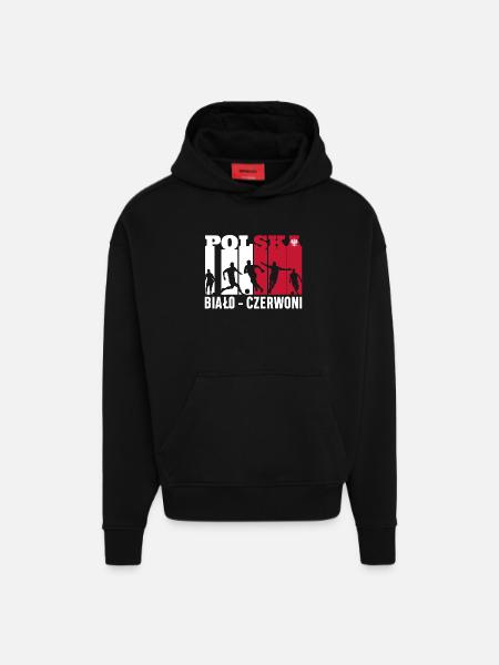 Polish football - Hoodie- made by SPREAD  - SOLID BLACK