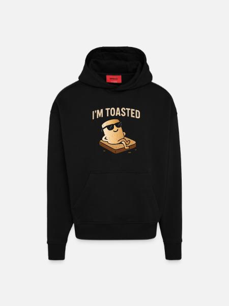 Relaxed Marshmallow - I'm Toasted - Hoodie- made by SPREAD  - SOLID BLACK