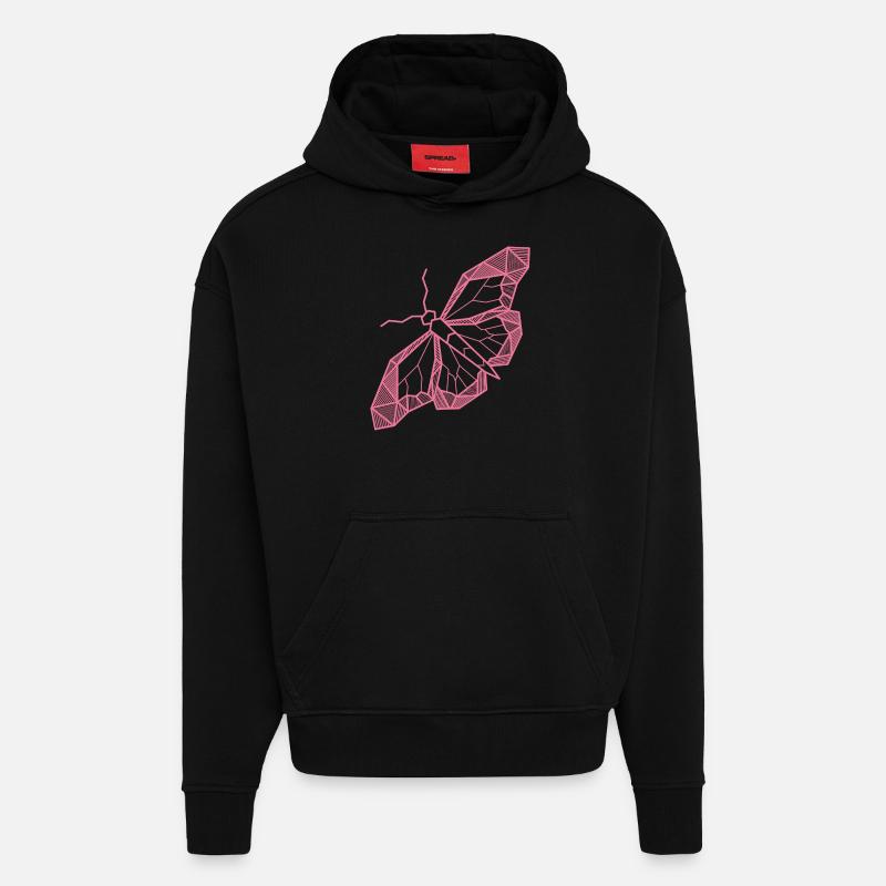 Papillon - Sweat à capuche bio épais oversize fabriqué en UE - SOLID BLACK