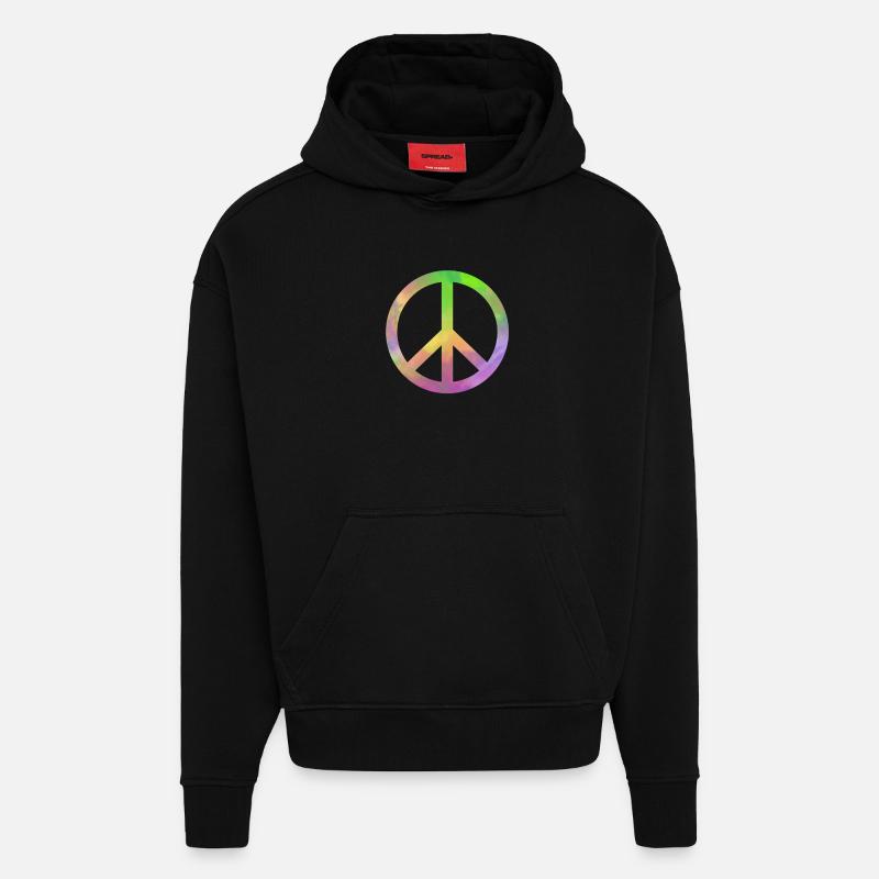 peace peacezeichen Frieden - Hoodie- made by SPREAD  - SOLID BLACK