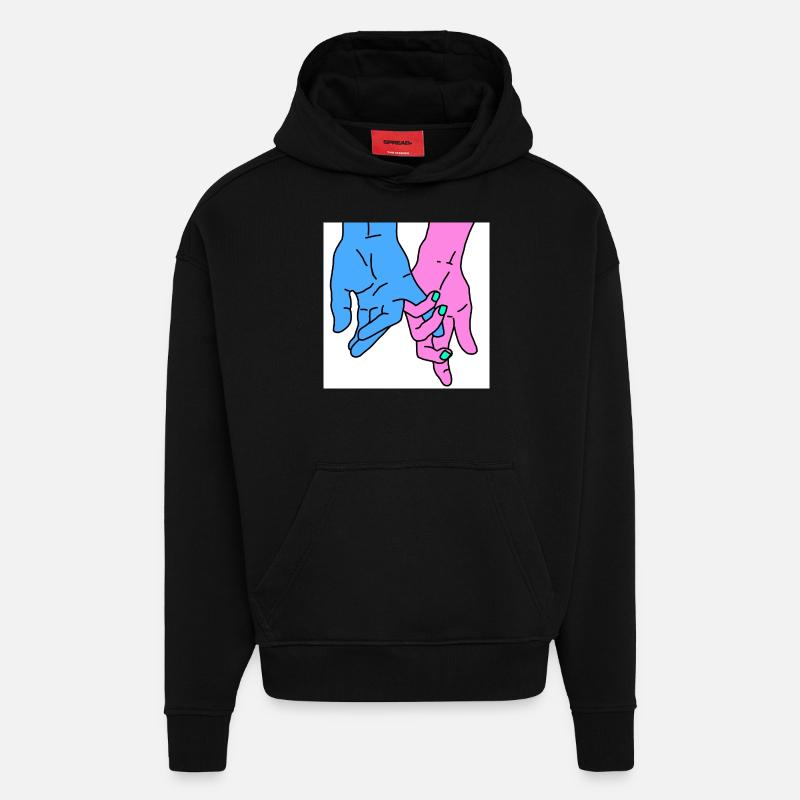 hands rosa - Hoodie- made by SPREAD - SOLID BLACK