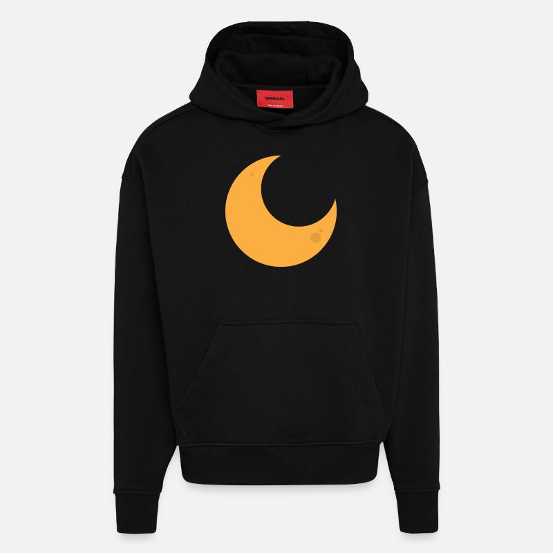 lune - Sweat à capuche bio épais oversize fabriqué en UE - SOLID BLACK