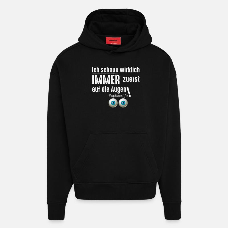Optiker - Hoodie- made by SPREAD - SOLID BLACK