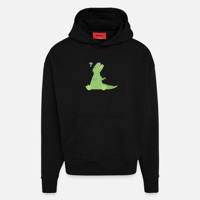 T Rex Fragezeichen - Hoodie- made by SPREAD  - SOLID BLACK