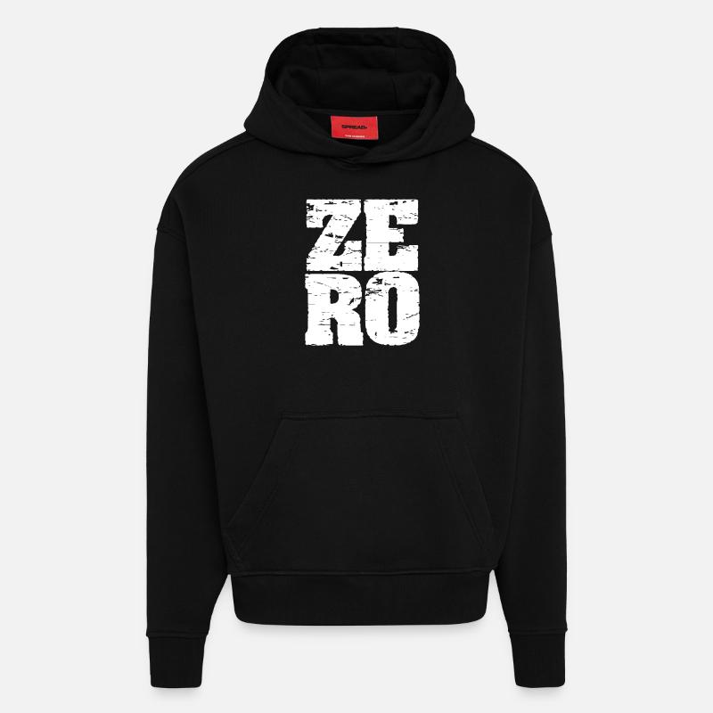 zero - Hoodie- made by SPREAD  - SOLID BLACK