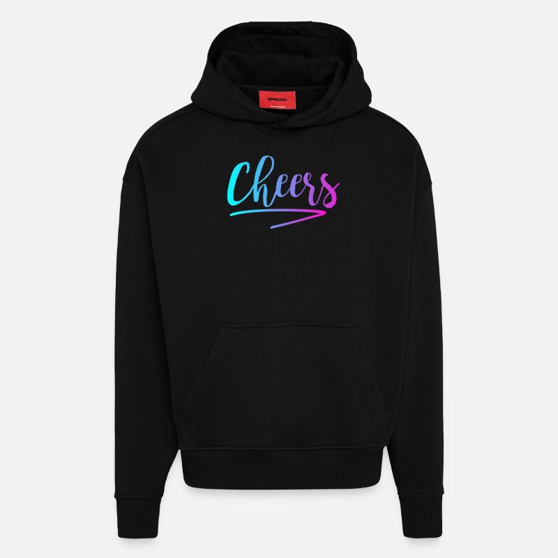 Cheers - Sweat à capuche bio épais oversize fabriqué en UE - SOLID BLACK
