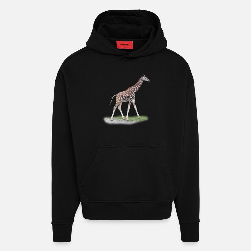 Junge Giraffe - Hoodie- made by SPREAD  - SOLID BLACK