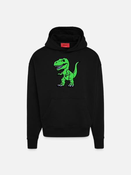 T Rex Comic - Hoodie- made by SPREAD - SOLID BLACK