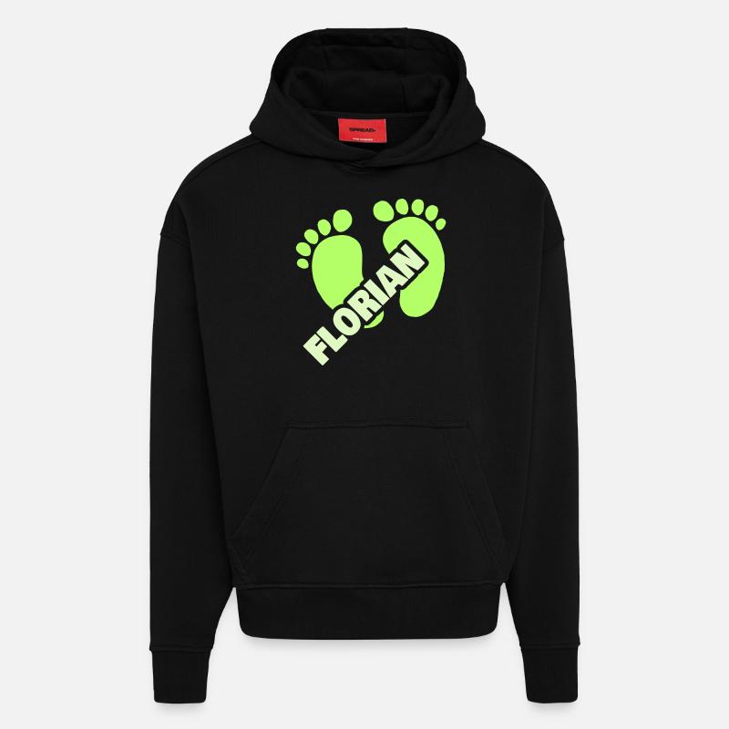 Geburt Florian - Hoodie- made by SPREAD  - SOLID BLACK