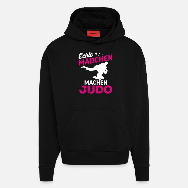 echte mädchen machen judo - Hoodie- made by SPREAD - SOLID BLACK