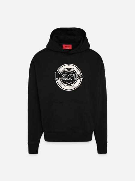 Dart Darten Darts - Hoodie- made by SPREAD - SOLID BLACK