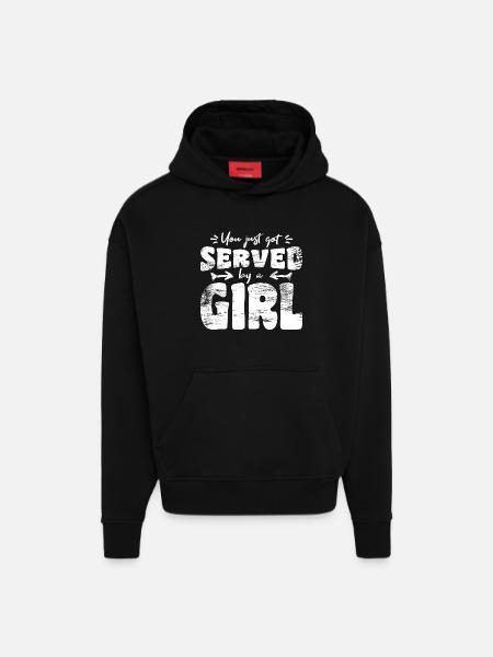 Tennis de table filles - Sweat à capuche bio épais oversize fabriqué en UE - SOLID BLACK