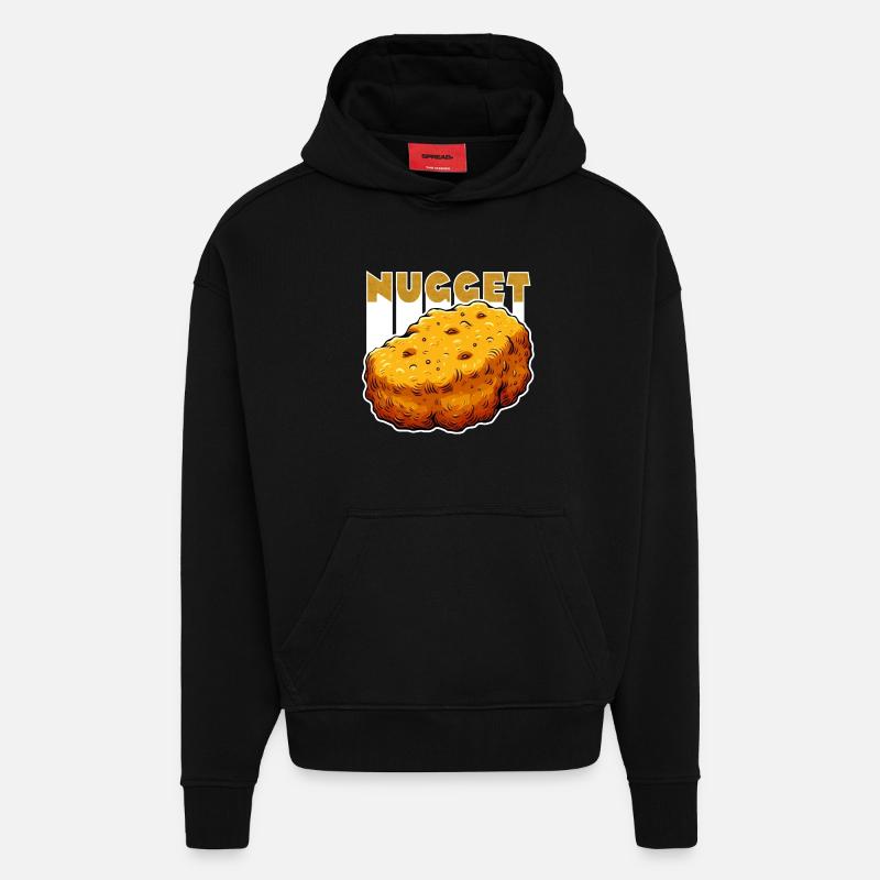 Nugget-Love Nugget de poulet - Sweat à capuche bio épais oversize fabriqué en UE - SOLID BLACK