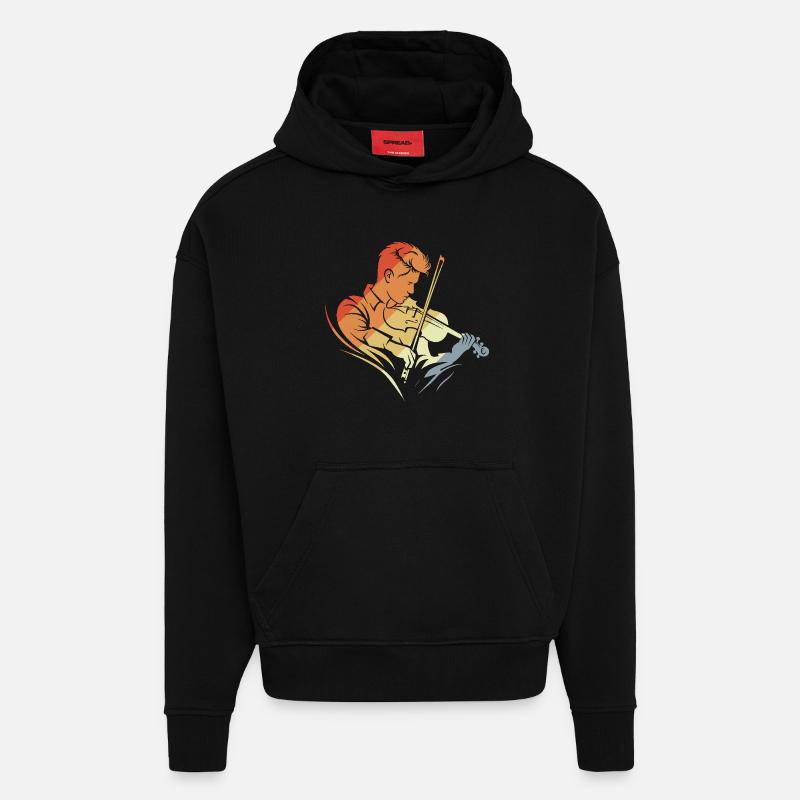 Retro Geiger - Hoodie- made by SPREAD  - SOLID BLACK