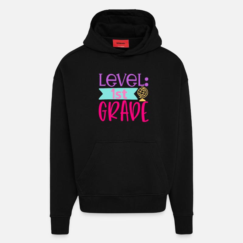 Level 1. Klasse - Schulanfang - Hoodie- made by SPREAD  - SOLID BLACK