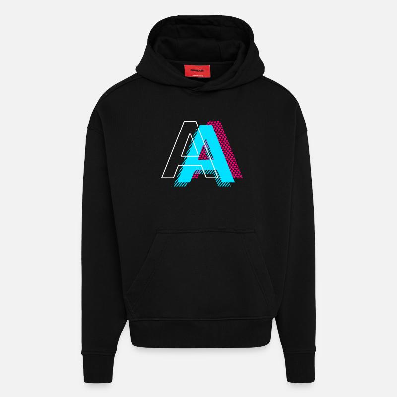 Pop Art Buchstabe A Geschenk - Hoodie- made by SPREAD  - SOLID BLACK