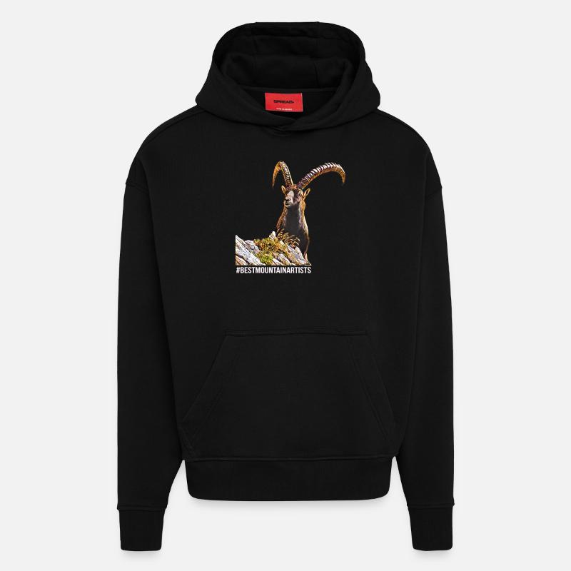 Steinbock - Hoodie- made by SPREAD  - SOLID BLACK