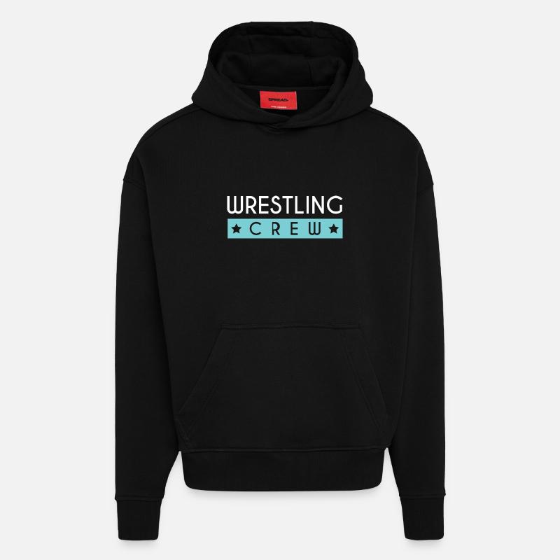 Équipe de lutte - Sweat à capuche bio épais oversize fabriqué en UE - SOLID BLACK