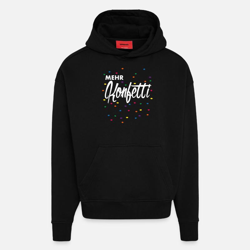 Plus confetti - Sweat à capuche bio épais oversize fabriqué en UE - SOLID BLACK