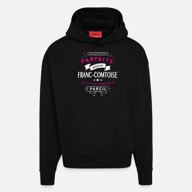 Franc-Comtoise Parfaite - Sweat à capuche bio épais oversize fabriqué en UE - SOLID BLACK