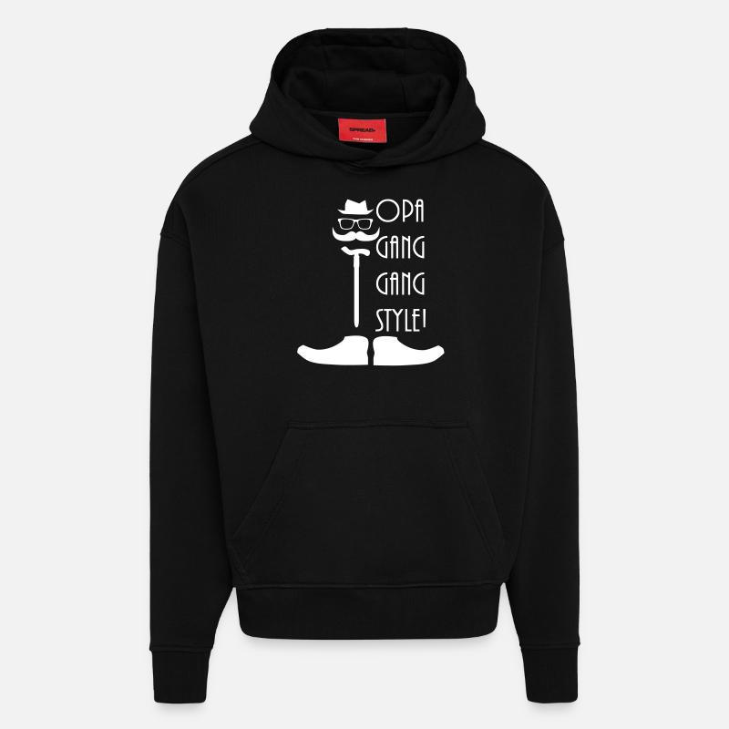 opa transition nam - Sweat à capuche bio épais oversize fabriqué en UE - SOLID BLACK