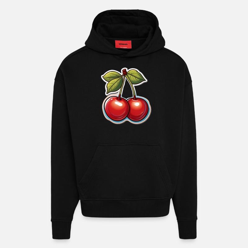 Leckere rote Kirschen - Hoodie- made by SPREAD - SOLID BLACK