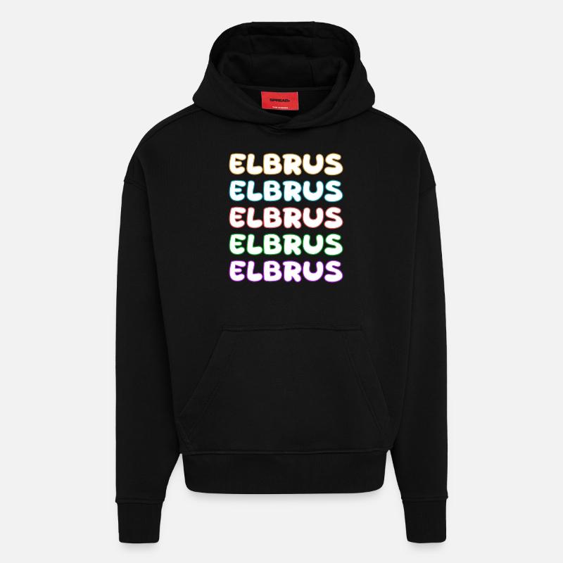 Elbrus - Sweat à capuche bio épais oversize fabriqué en UE - SOLID BLACK