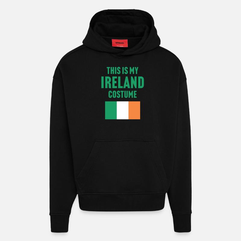 C’est mon costume d’Irlande - Sweat à capuche bio épais oversize fabriqué en UE - SOLID BLACK