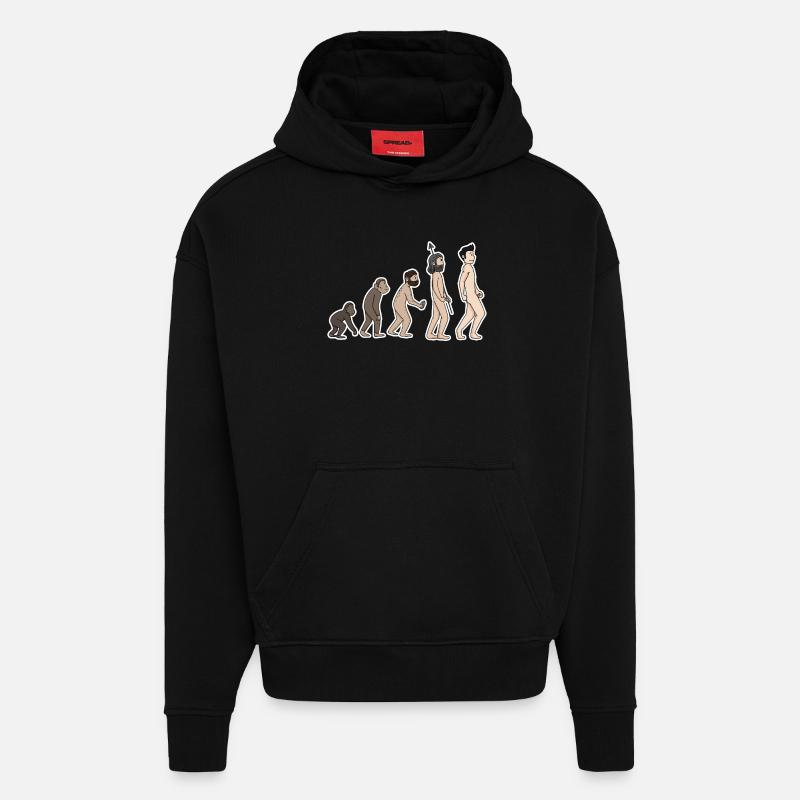 evolution - Hoodie- made by SPREAD  - SOLID BLACK