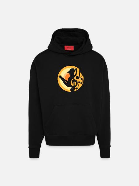 Guitar Player - Hoodie- made by SPREAD  - SOLID BLACK