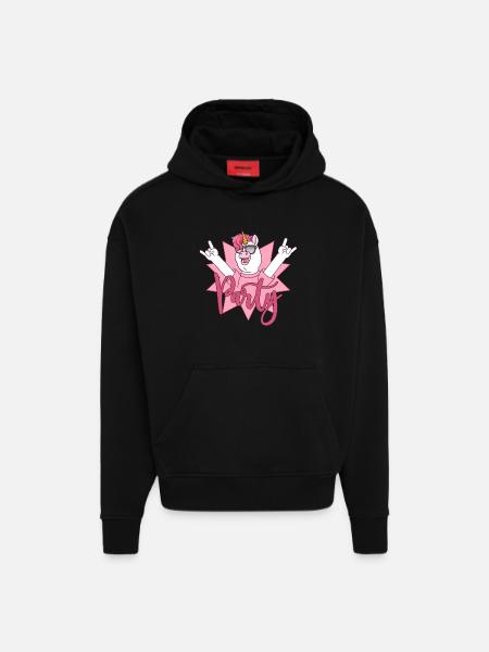 Party Einhorn  - Hoodie- made by SPREAD  - SOLID BLACK