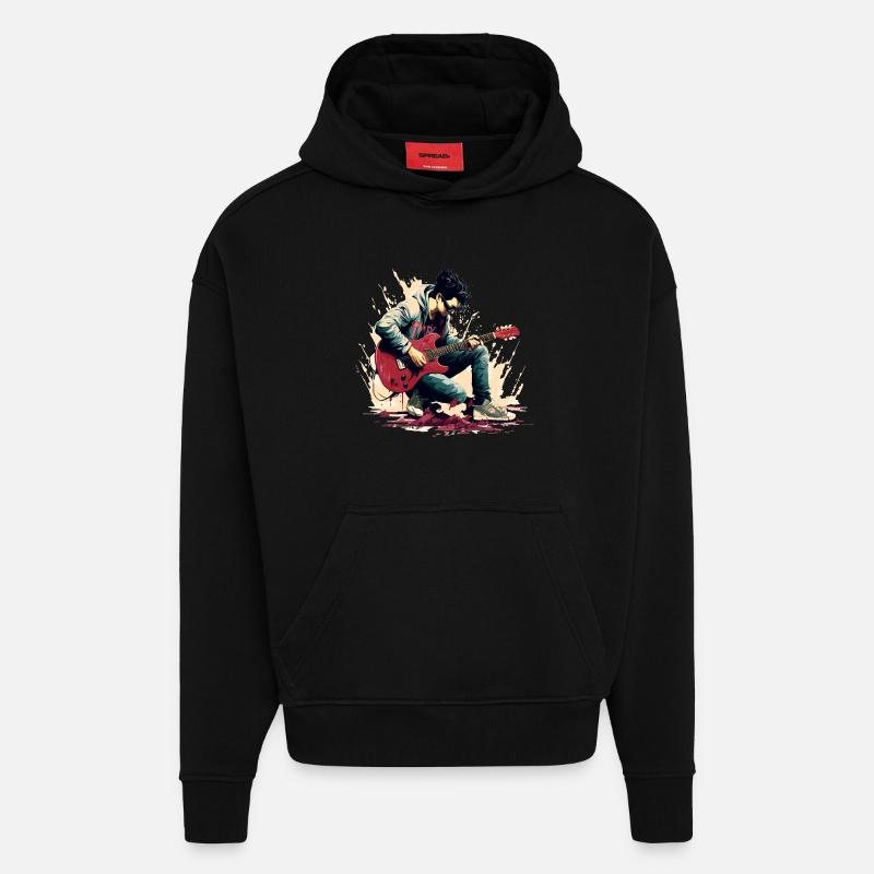Gitarrist - Hoodie- made by SPREAD  - SOLID BLACK
