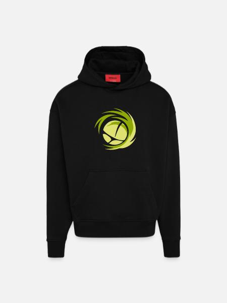 Minimalist volleyball logo - Hoodie- made by SPREAD - SOLID BLACK