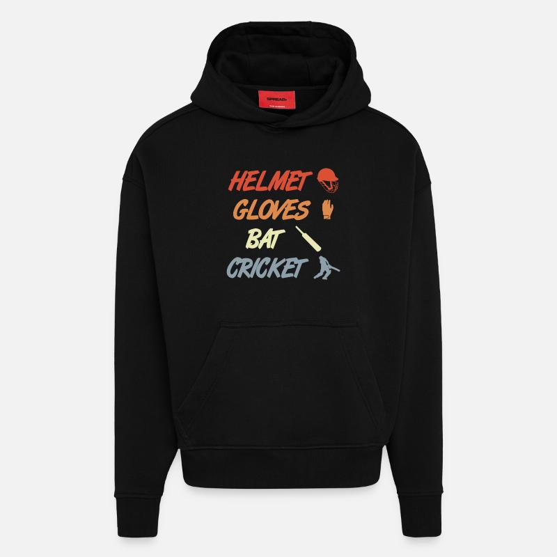 Dicton de cricket - Sweat à capuche bio épais oversize fabriqué en UE - SOLID BLACK