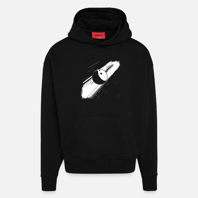 Boule de bowling - Sweat à capuche bio épais oversize fabriqué en UE - SOLID BLACK