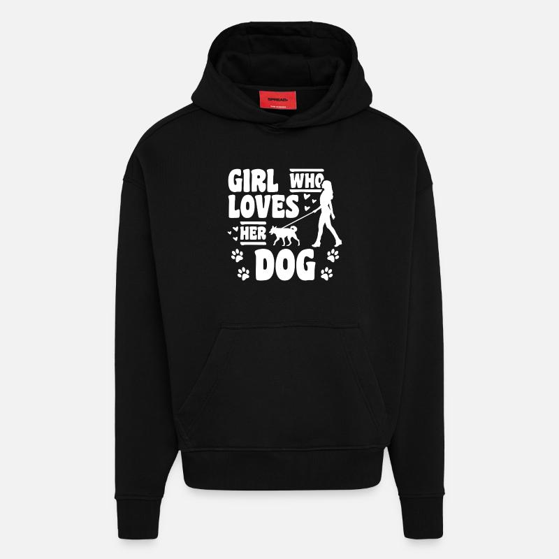 Mädchen das Hunde liebt - Hoodie- made by SPREAD  - SOLID BLACK