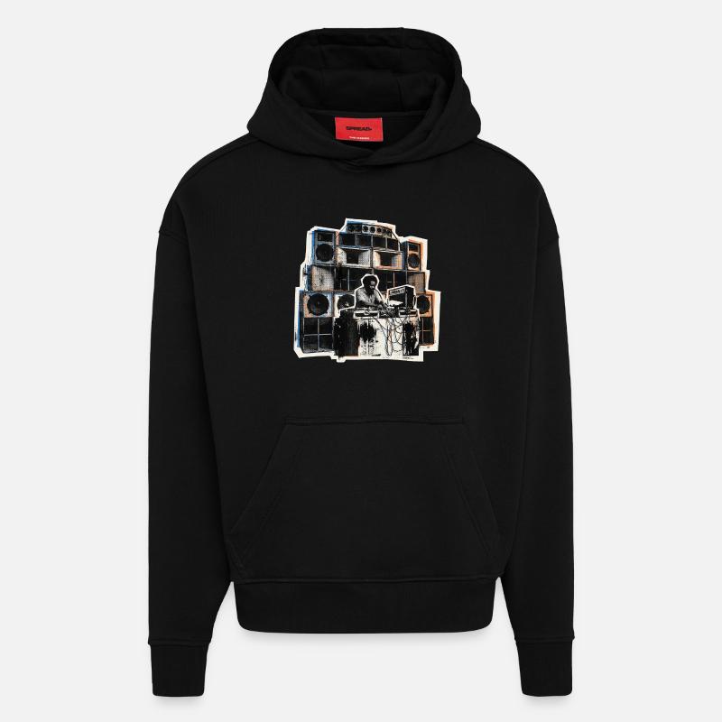 Dub Reggae Soundsystem Roots - Hoodie- made by SPREAD  - SOLID BLACK
