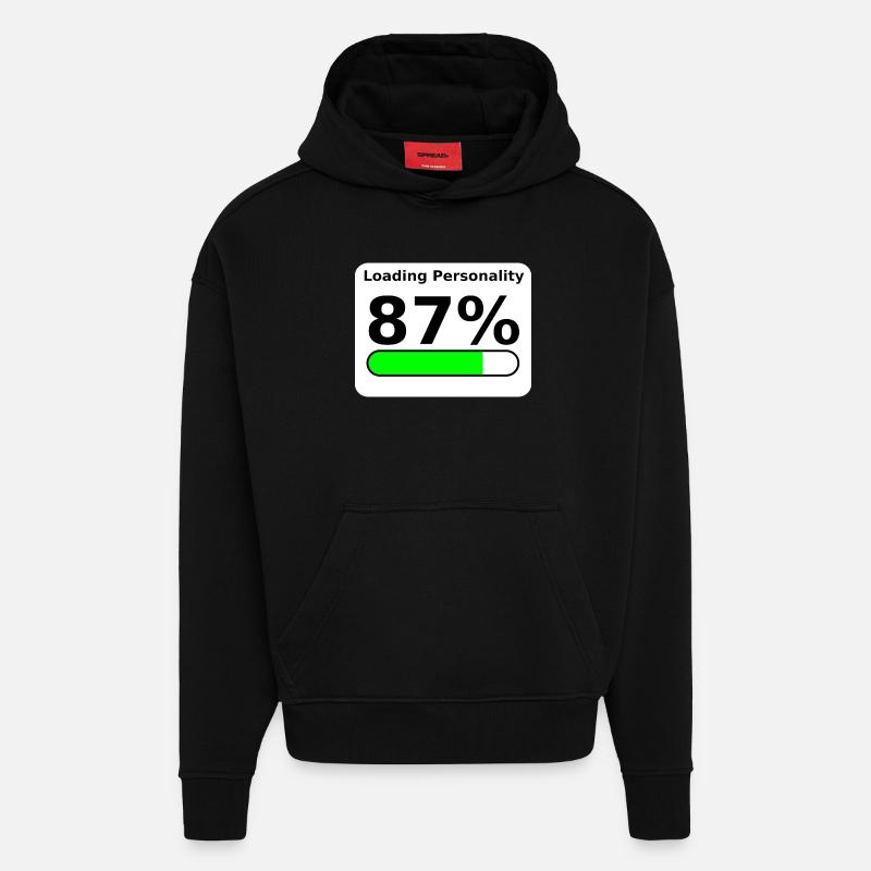 Loading Personality 87% – Nerdy Statement Tee - Hoodie- made by SPREAD  - SOLID BLACK